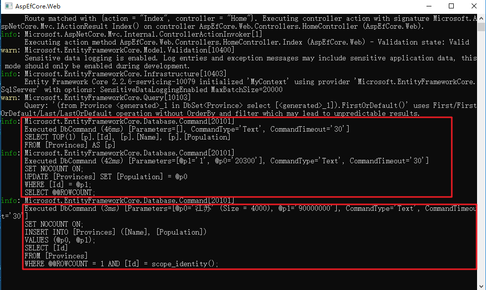 EFCoreMultipleUpdate